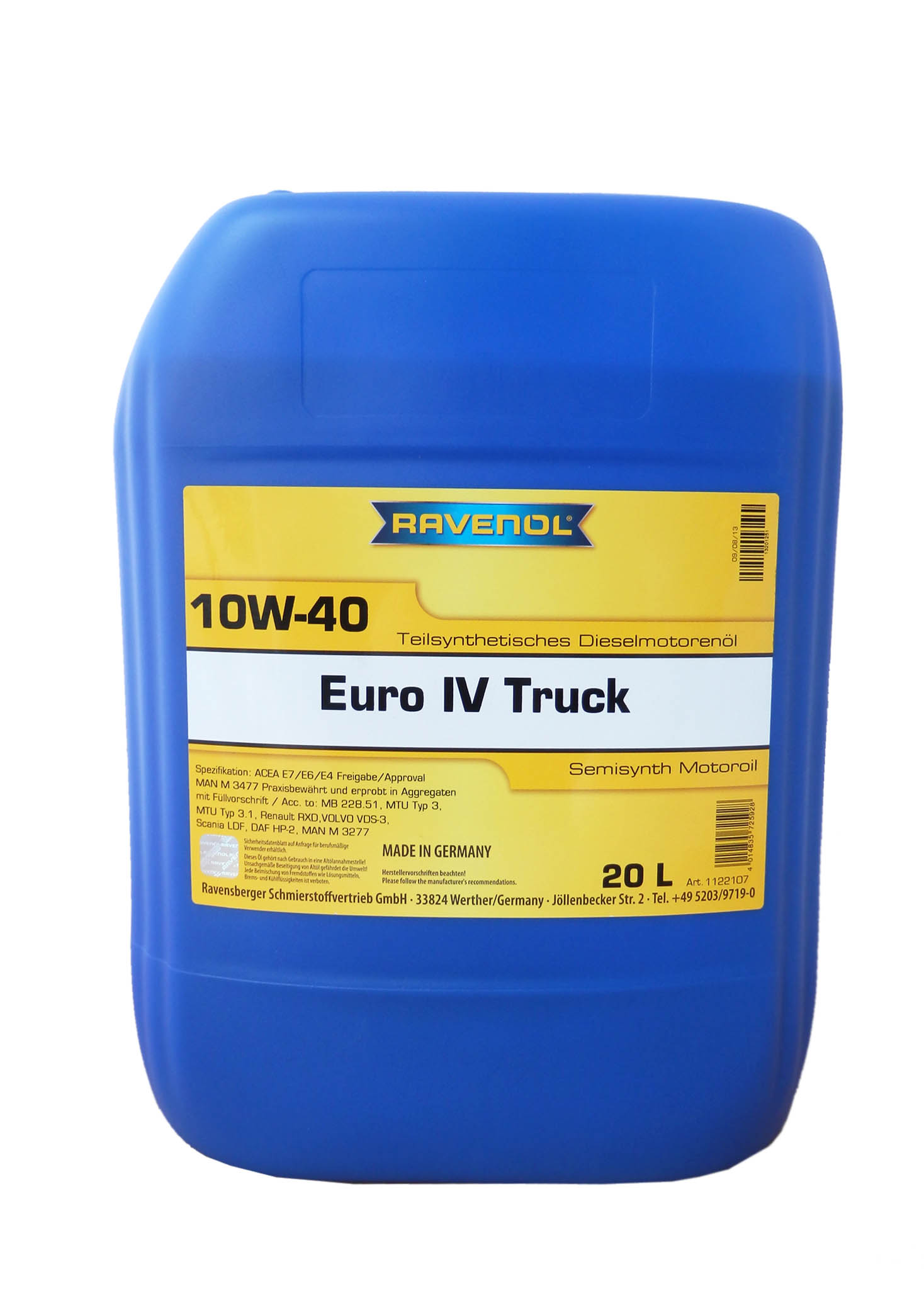 Купить Ravenol 4014835725928 EURO IV Truck SAE10W-40 (20 л) new